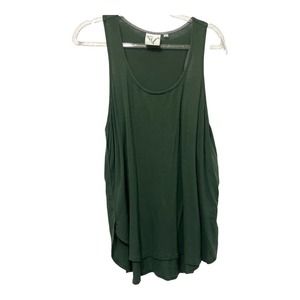 Janet Chung Round Neck Racerback Tank Top Size L, Green